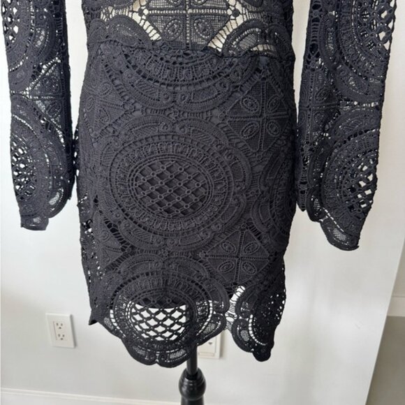 The Vintage Shop Lace Long Sleeve Mini Dress – Size Large (NWT) - Picture 3 of 16